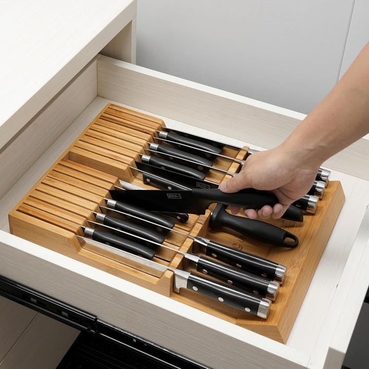 Utoplike Bamboo In-drawer Knife Block 