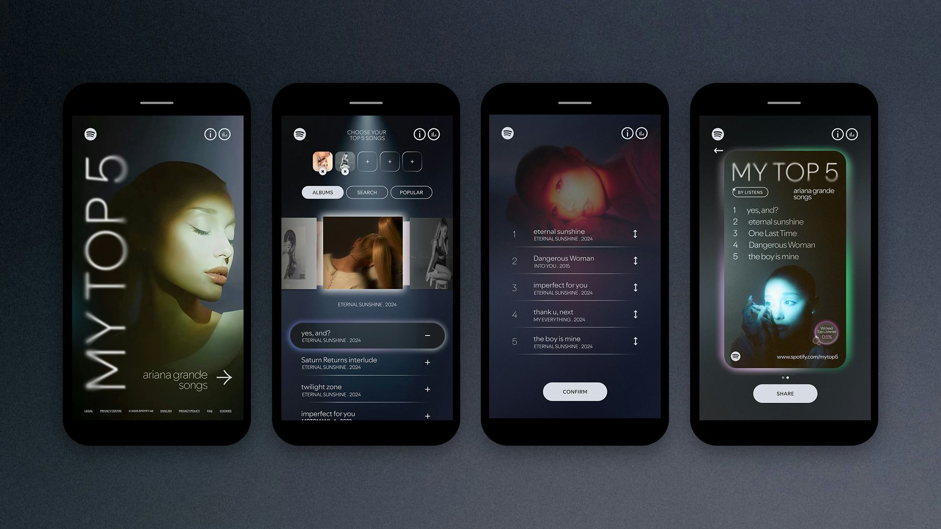 Spotify's Ariana Grande Top 5 experience