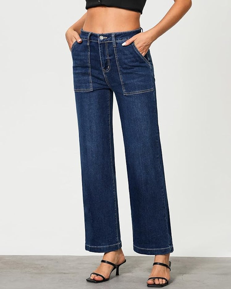 GRAPENT High-Waisted Jeans