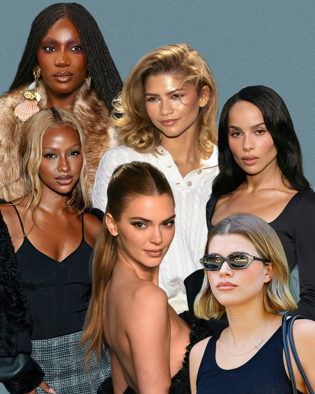 a collage of doechii, zendaya, sofia richie grainge, and more