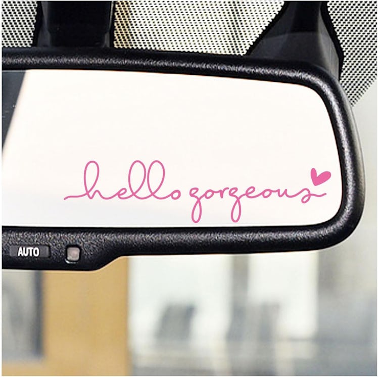 OFlyDesigns Hello Gorgeous Rearview Mirror Vinyl Decals (2-Pack)