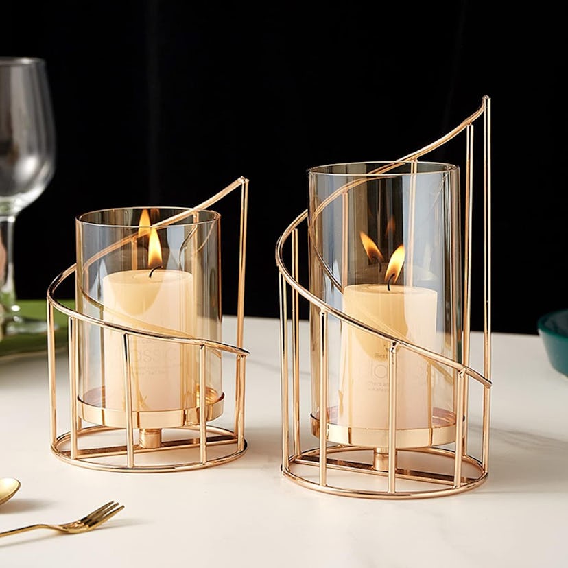 MrMrKura Metal Wire Candle Holders (Set of 2)
