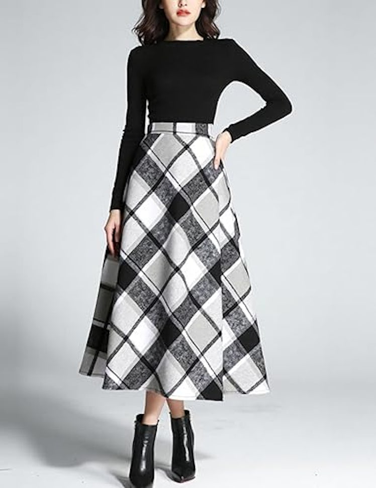 Tanming Plaid Pleated Skirt