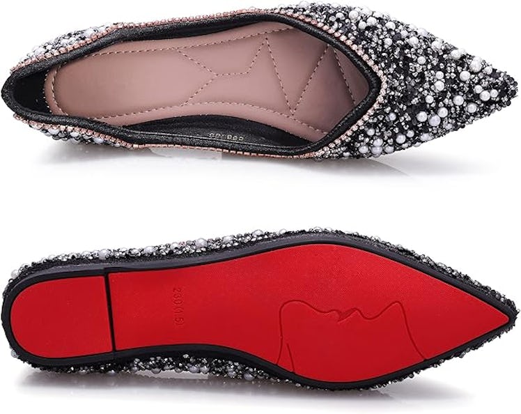 QXCXINGDY Rhinestone Flats