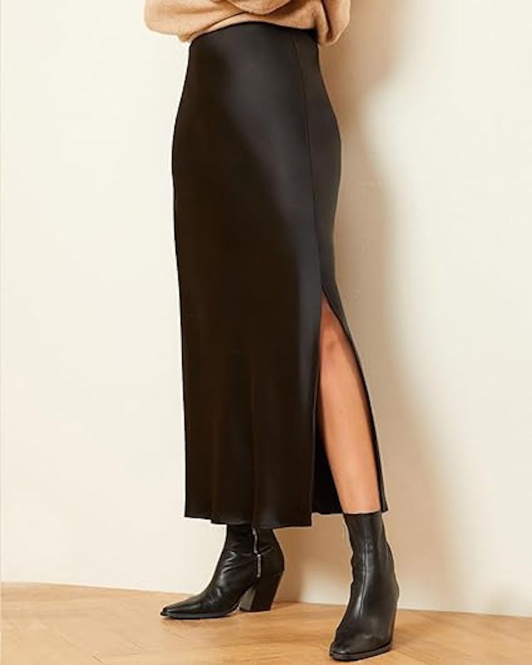 Amy Babe Satin Midi Skirt
