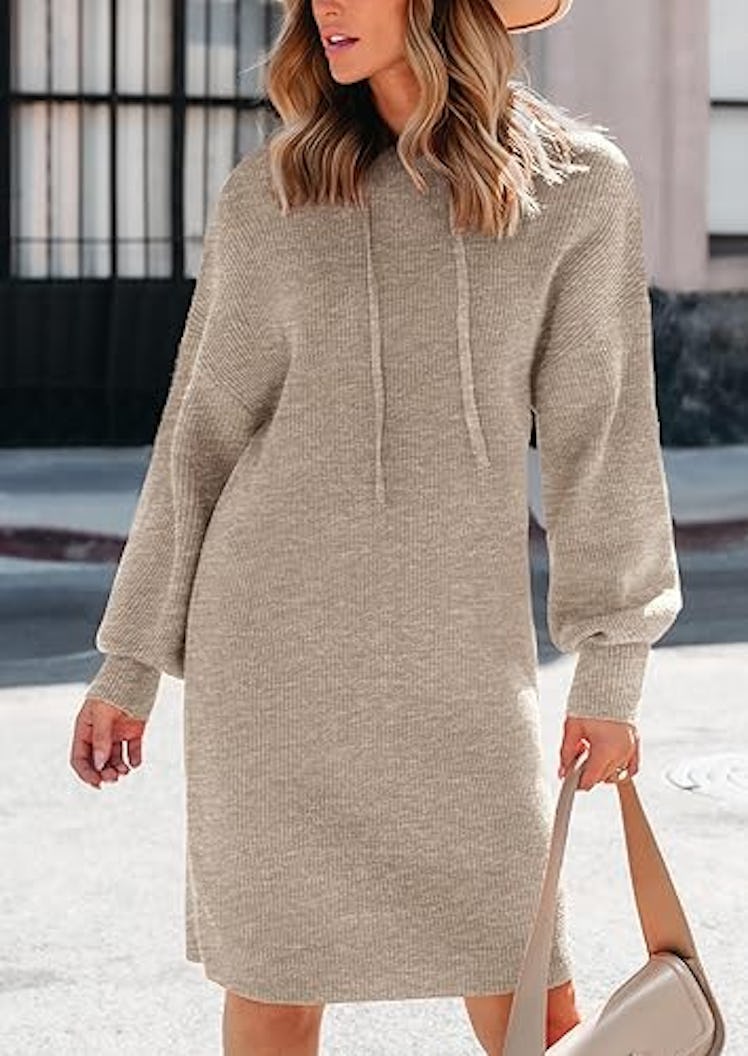 PRETTYGARDEN Hoodie Sweater Dress