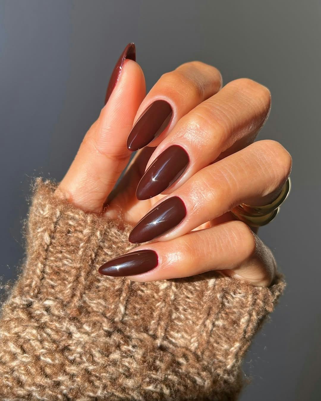 chocolate brown nails