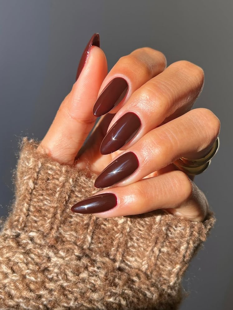 chocolate brown nails