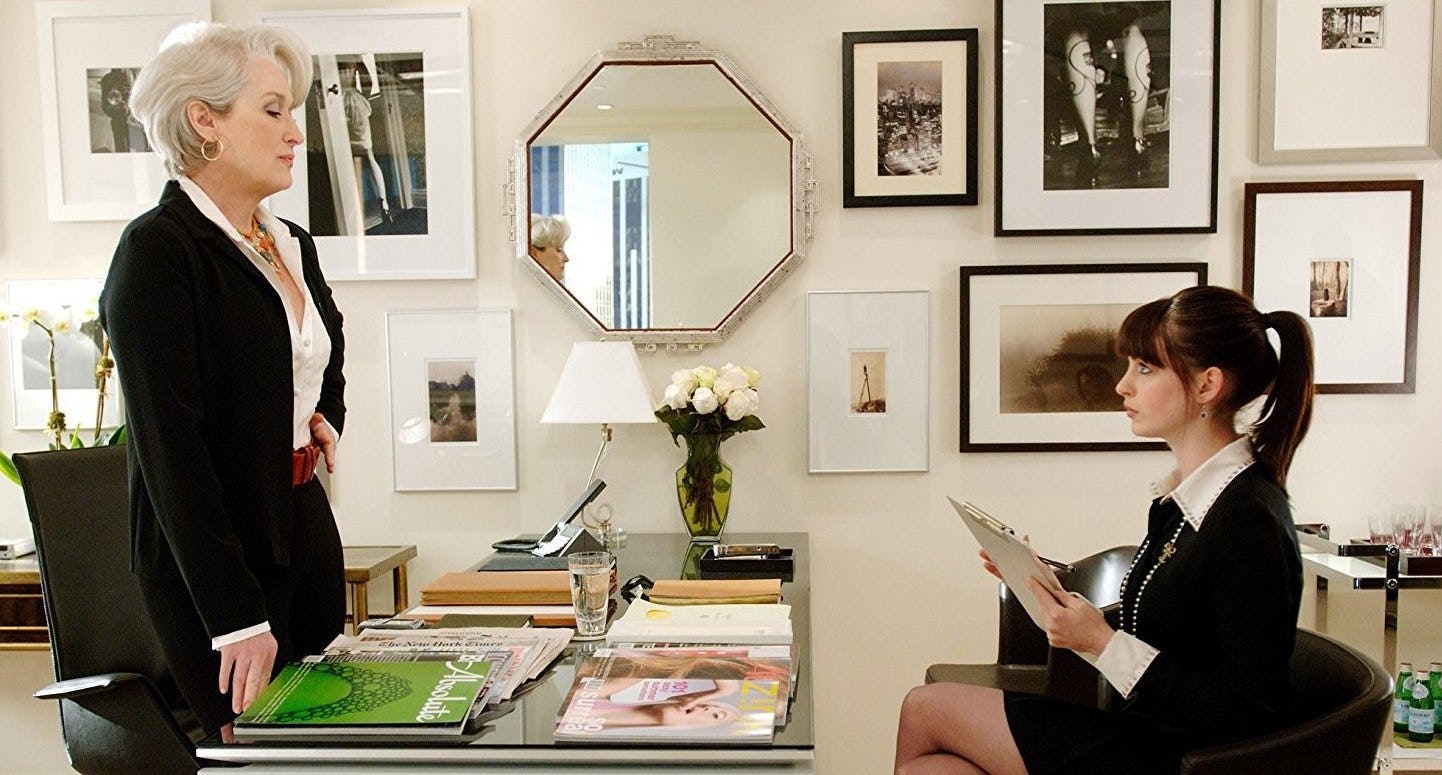 Meryl Streep and Anne Hathaway in 'The Devil Wears Prada' (2006).
