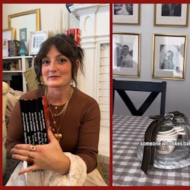 screen grabs of tik tok videos sharing thrifted christmas gift ideas