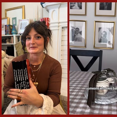 screen grabs of tik tok videos sharing thrifted christmas gift ideas