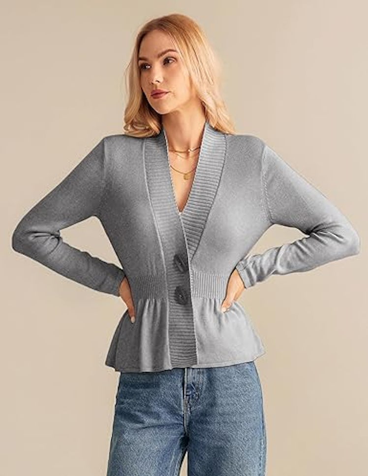GRACE KARIN Peplum Cardigan