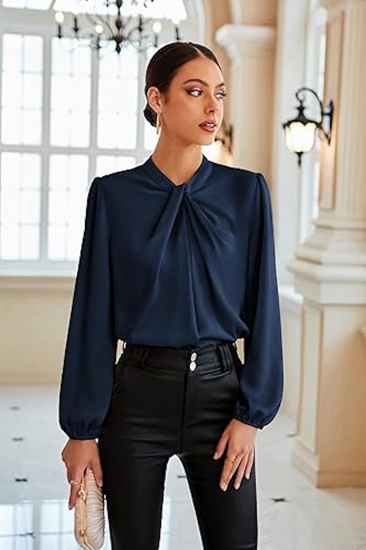 GRACE KARIN Satin Blouse
