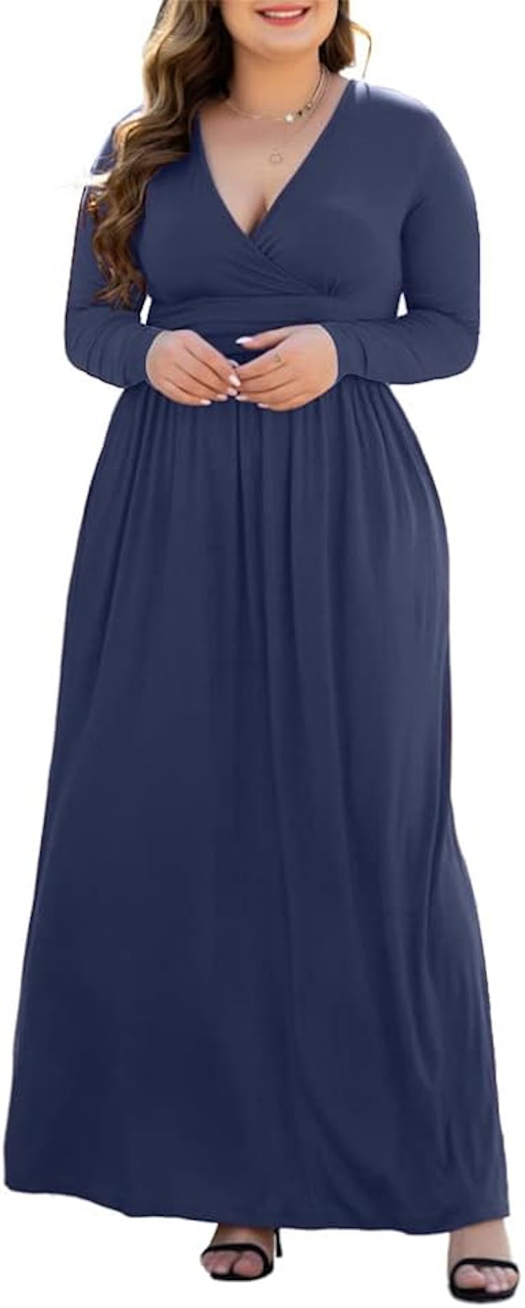 HAOMEILI Long Sleeve Maxi Dress