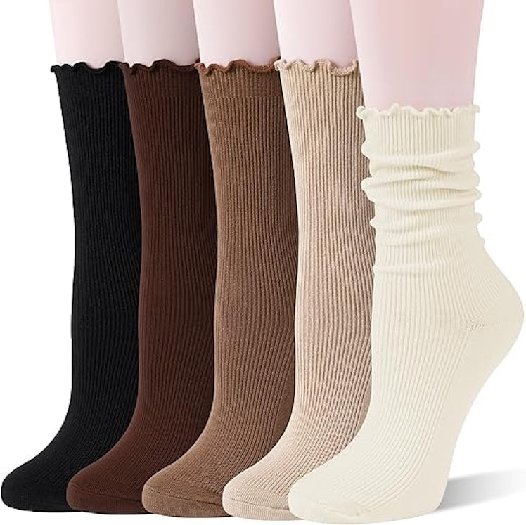 SAVALOS Frilly Wool Socks (5 Pairs)