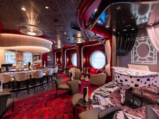 De Vil's piano bar on the new Disney Destiny cruise ship.