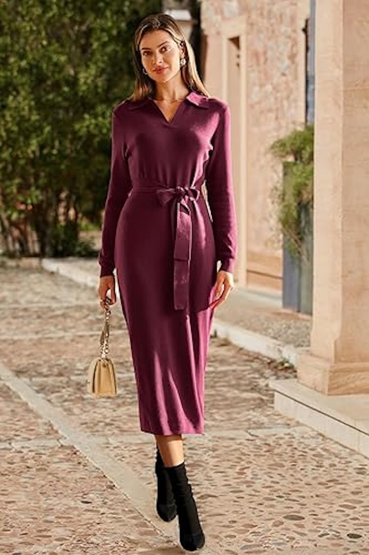 Arach&Cloz Polo Sweater Dress