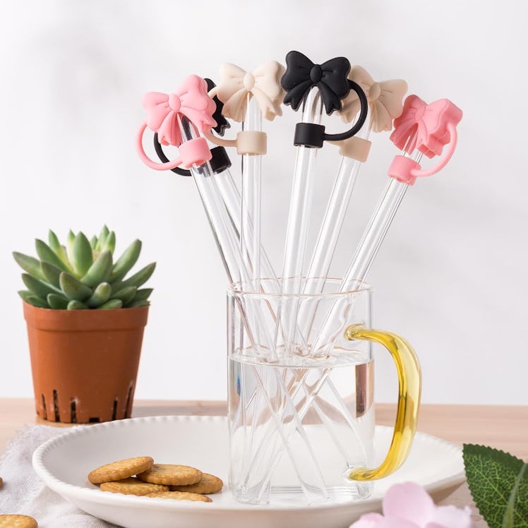 linmaya Bow Straw Toppers (6-Pack)
