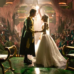 Jonathan Bailey and Ariana Grande in the 'Wicked: For Good' wedding scene.