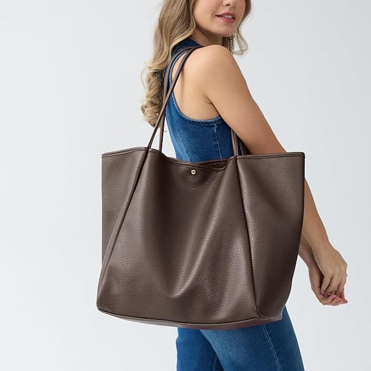 HOXIS Oversize Pu Leather Tote
