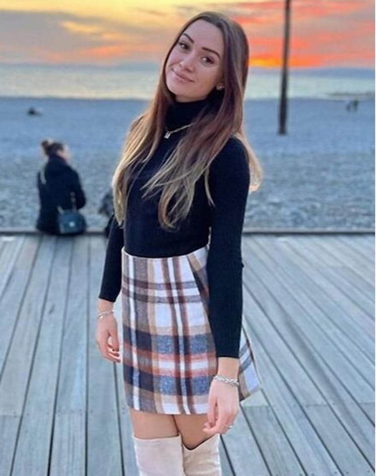 Kinghua Wool Plaid Mini Skirt