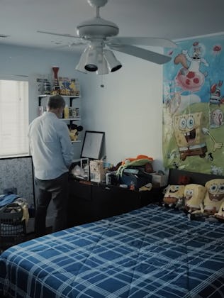 still of man standing in child's bedroom from the trailer for all the empty rooms on netflix