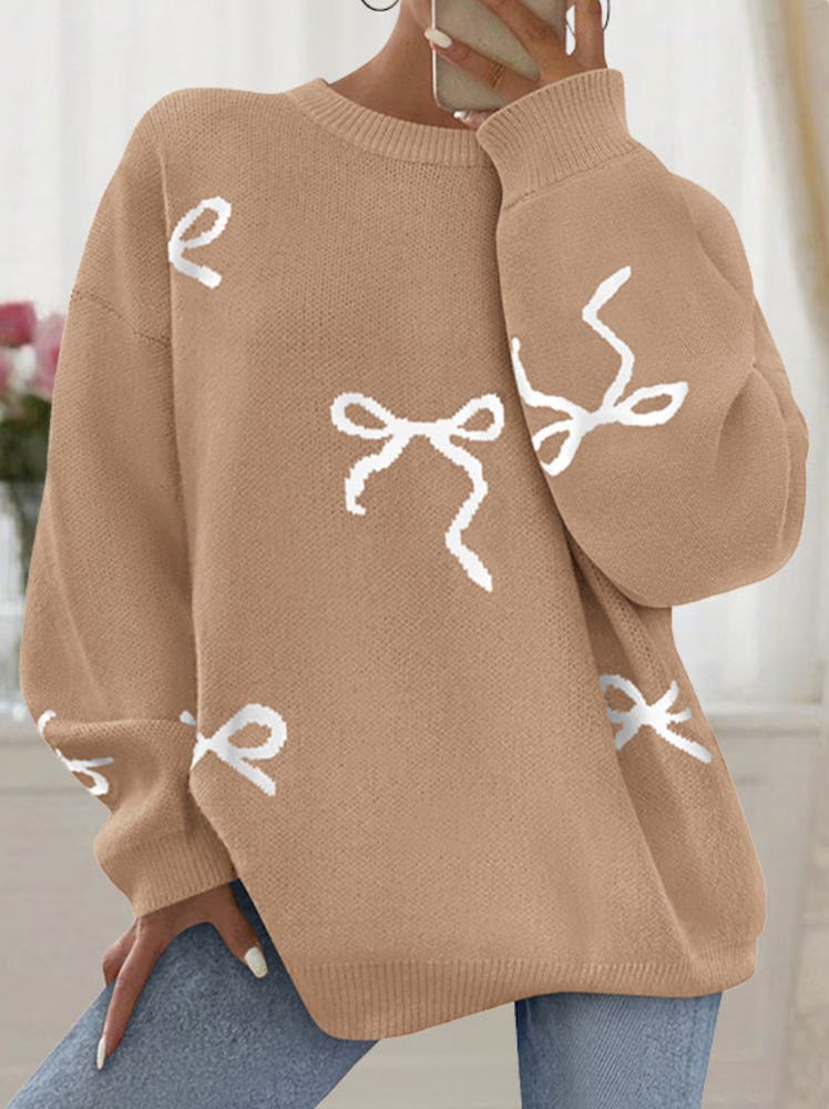 PRETTYGARDEN Bow Sweater