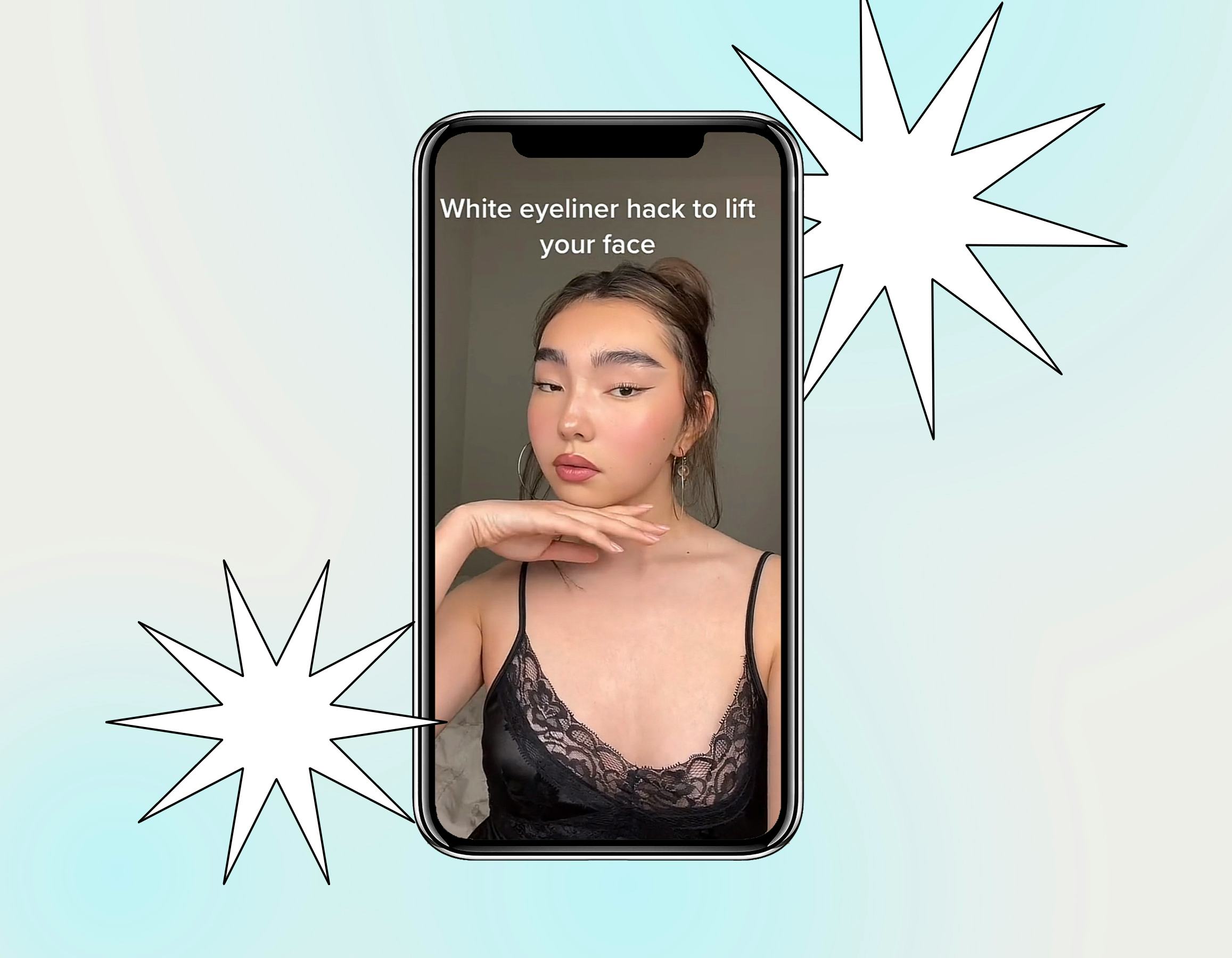 TikTok's white eyeliner face lift hack