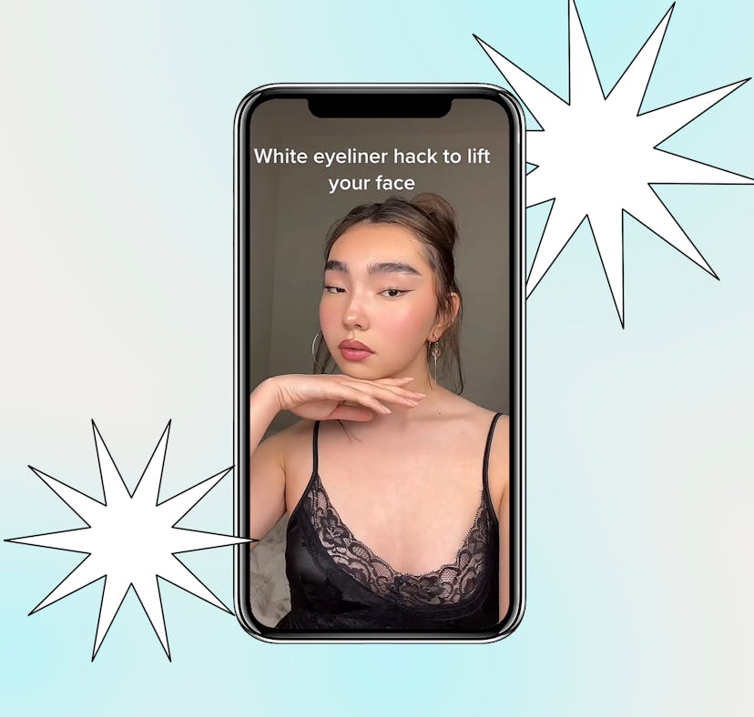 TikTok's white eyeliner face lift hack