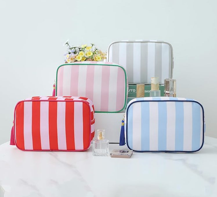 EMBRUNIOICE Striped Cosmetic Travel Bag