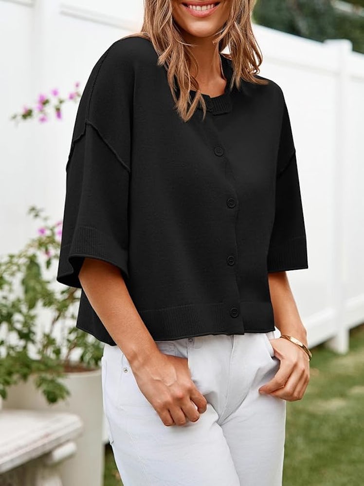 Cicy Bell Half-Sleeve Cardigan