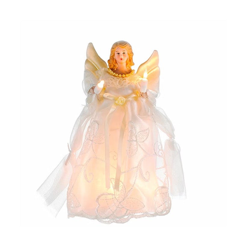 Kurt Adler 10-Inch Gold & Ivory Angel Treetop