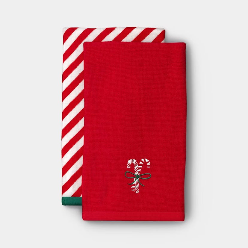 Wondershop Candy Cane 2-Pack Hand Towel Set