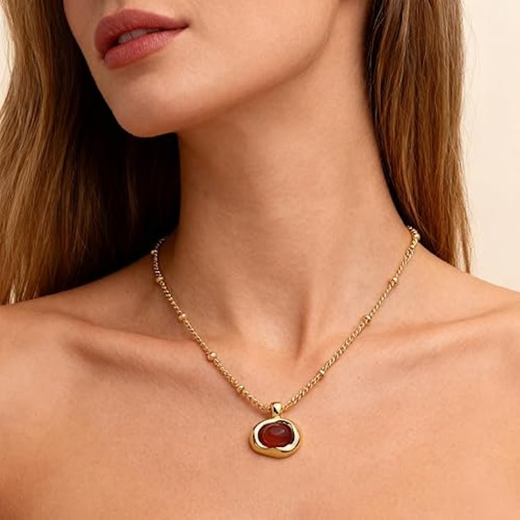 Jean Beau Gemstone Pendant Necklace