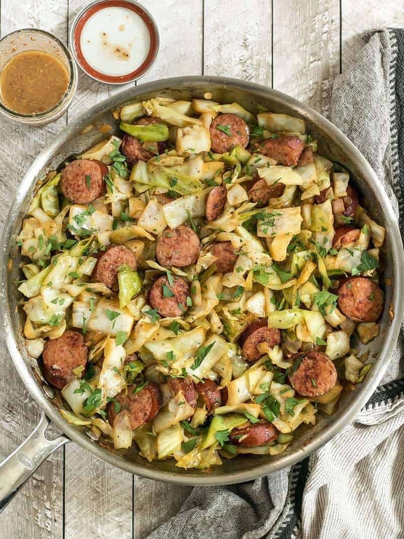 Kielbasa and Cabbage Skillet, in a story about easy cabbage recipes to make it interesting.