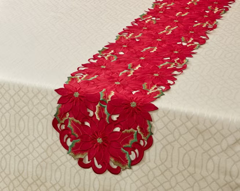 Embroidered Cutout Table Runner