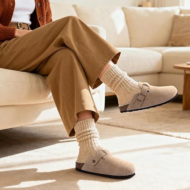 KIDMI Fur Lined Suede Clogs