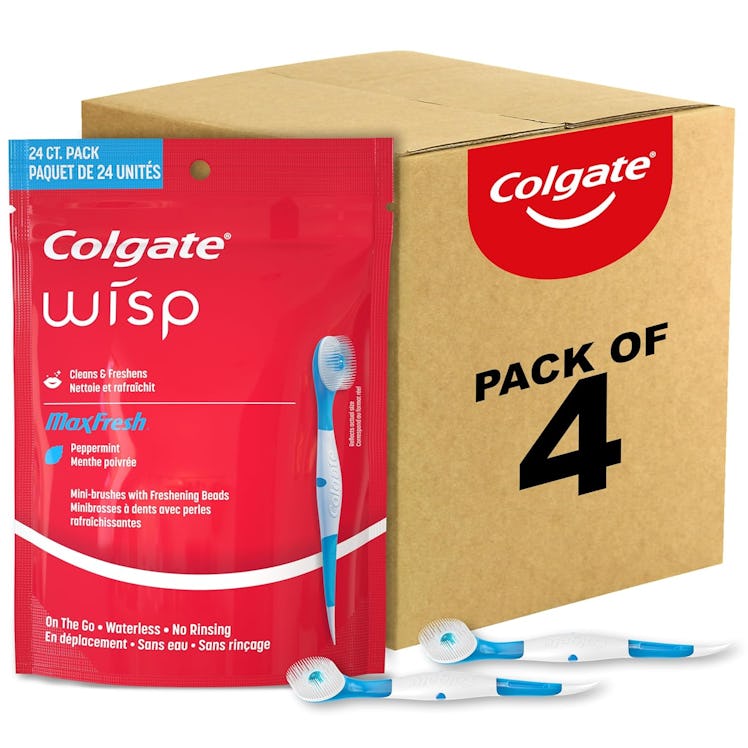 Colgate Max Fresh Wisp Disposable Mini Travel Toothbrushes (4-Pack)
