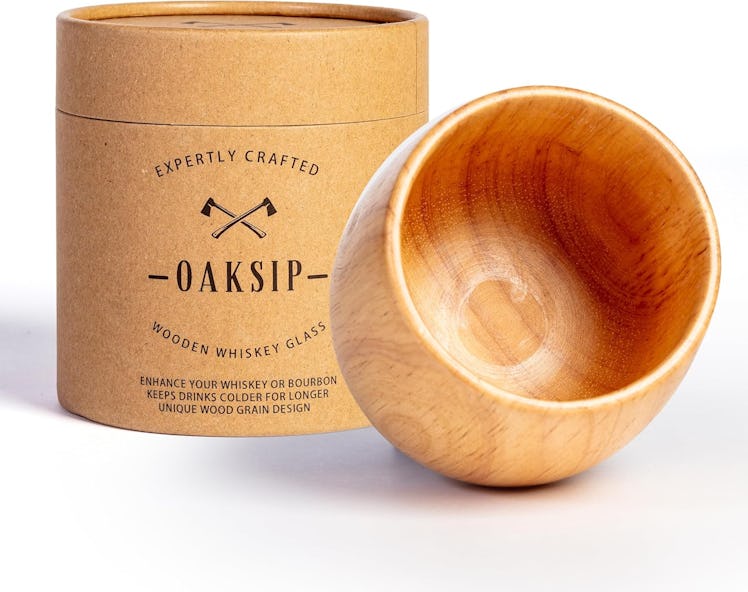 Oaksip The Original Wooden Bourbon Drinking Glass 