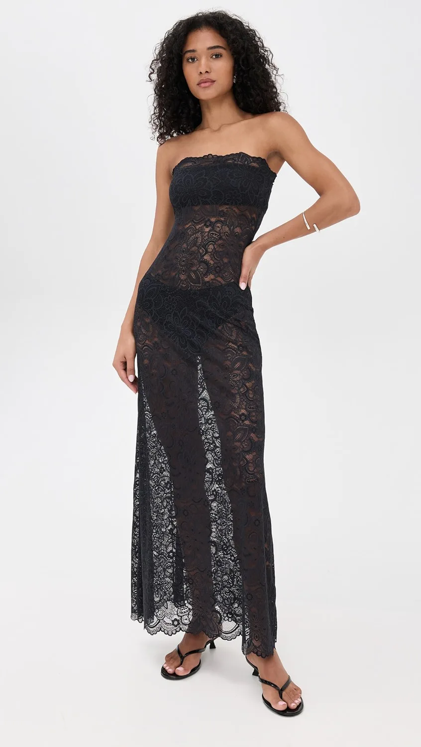 chinese dress ladies Alba Long Sleeve Lace Dress
