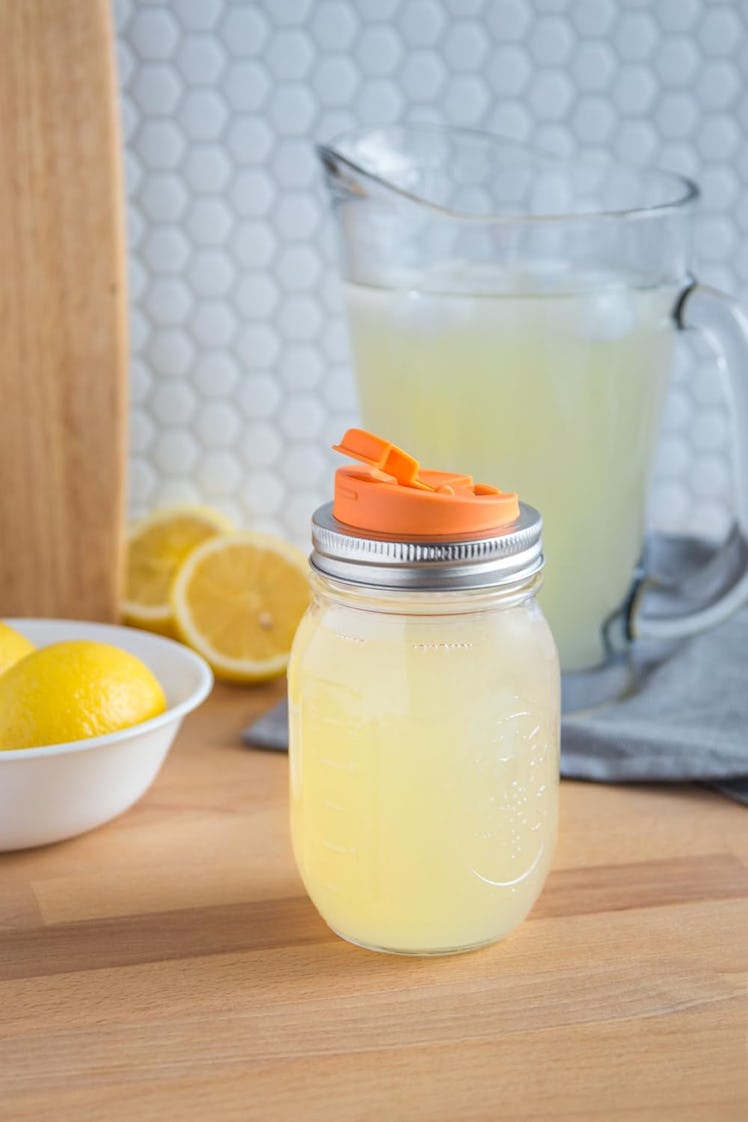 Jarware Drink Orange Lid for Regular-Mouth Mason Jars