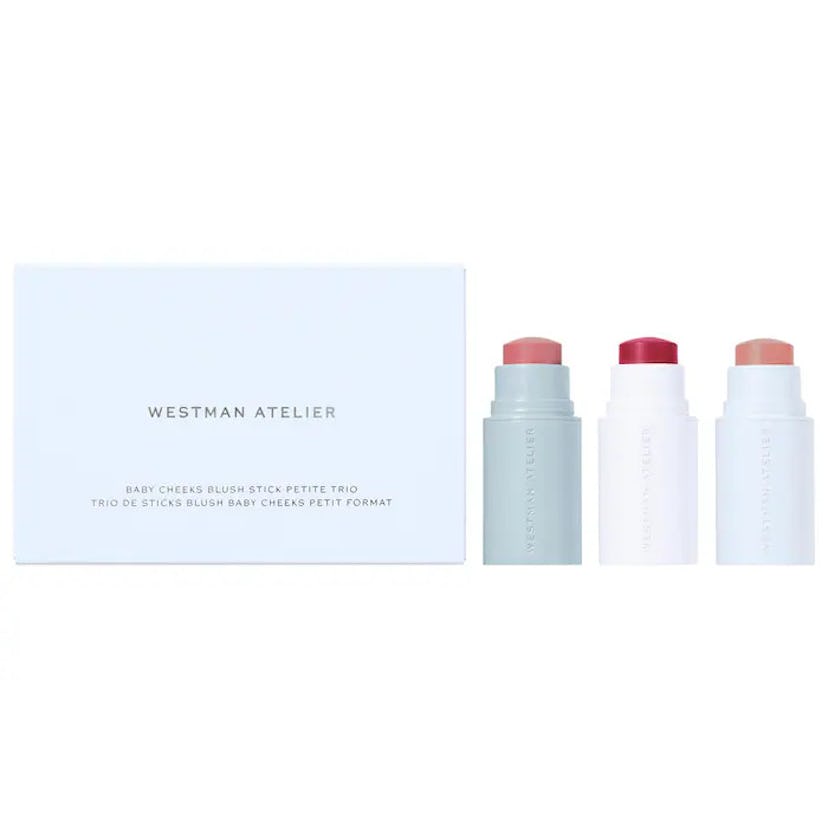 Westman Atelier Mini Baby Cheeks Lip + Cheek Cream Blush Stick Trio Gift Set