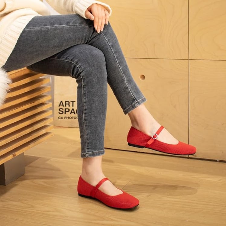 Soesyi  Square-Toe Mary Jane Flats