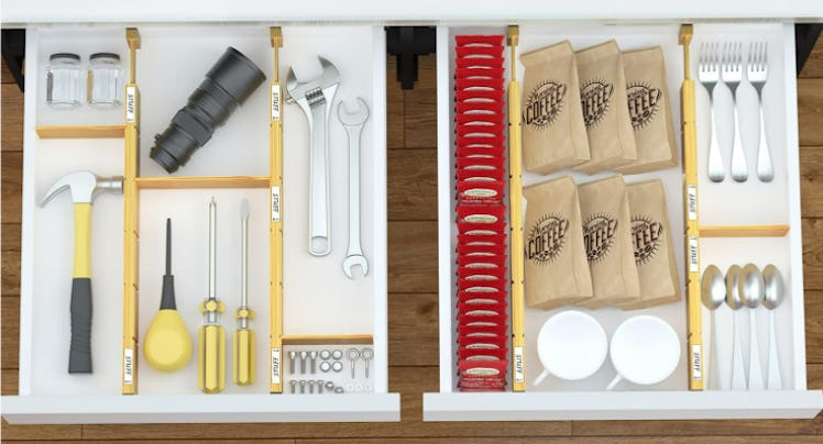 SpaceAid Bamboo Drawer Dividers with Inserts & Labels