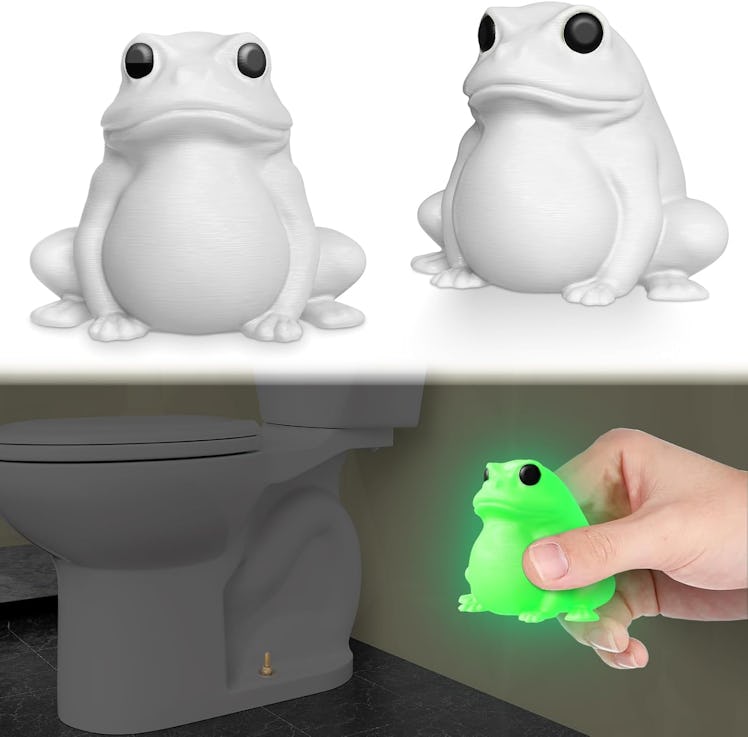 boeemi Frog Glow-In-The-Dark Toilet Bolt Covers (Set of 2) 