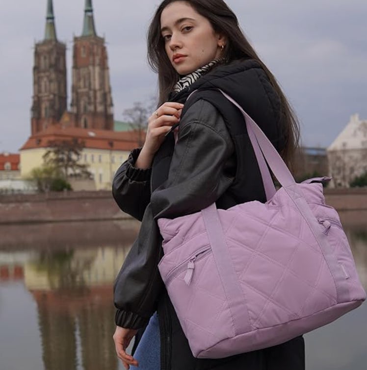 Bagsmart Crush Quilted Tote Bag