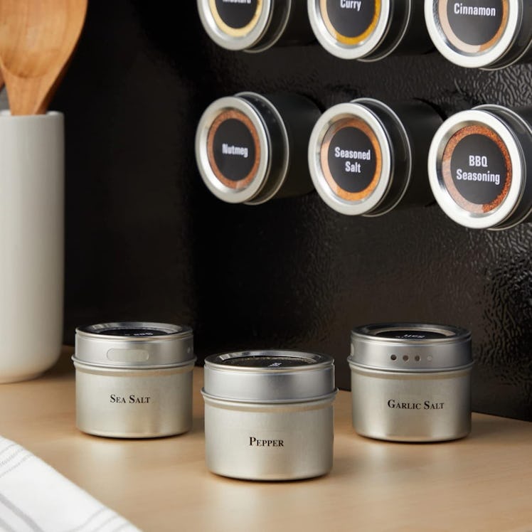 12 Magnetic Spice Tins & Labels