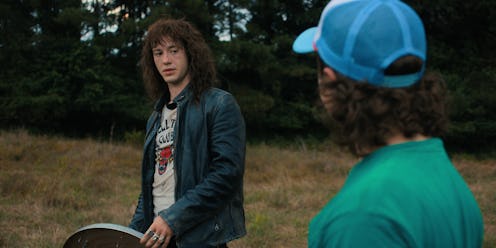 Eddie Munson and Dustin in Stranger Things. Photo via Netflix