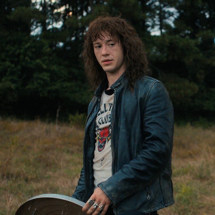 Eddie Munson and Dustin in Stranger Things. Photo via Netflix