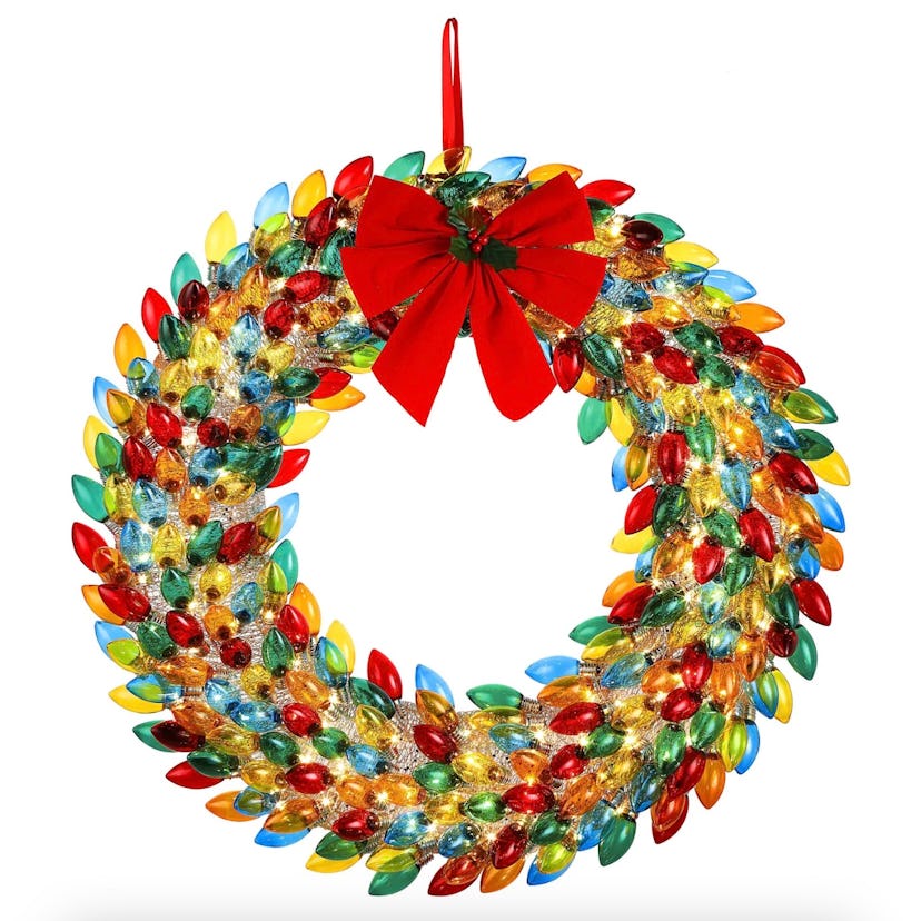 30 in. Retro C9 Bulb Wreath - Multi-Color